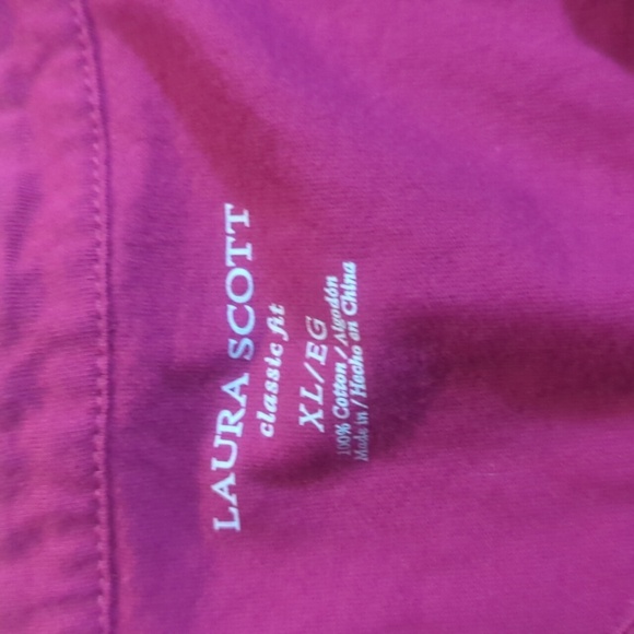 Laura Scott XL 3/4 sleeve fuschia top - Picture 2 of 5